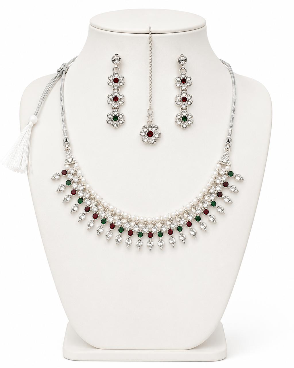Silver-Plated traditional Indian jewelery set - Image 5