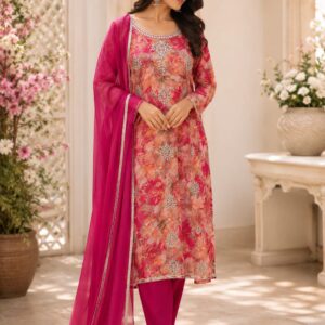 Chiffon Unstiched Suit